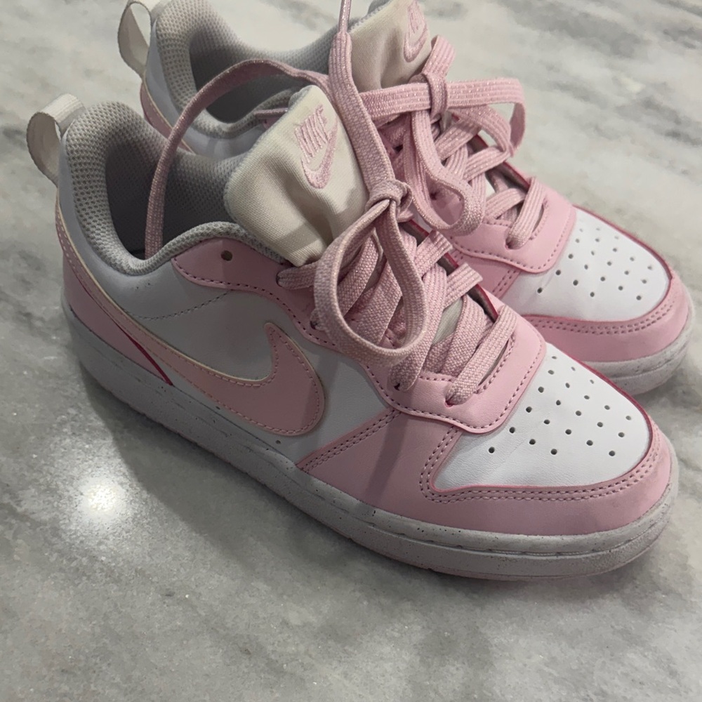 Nike Kids Pink and White Sneakers